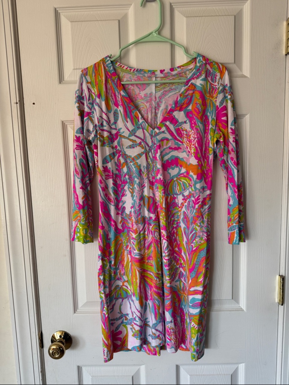 Lilly Pulitzer Christie V-neck TShirt Dress Scuba to Cuba - Size M